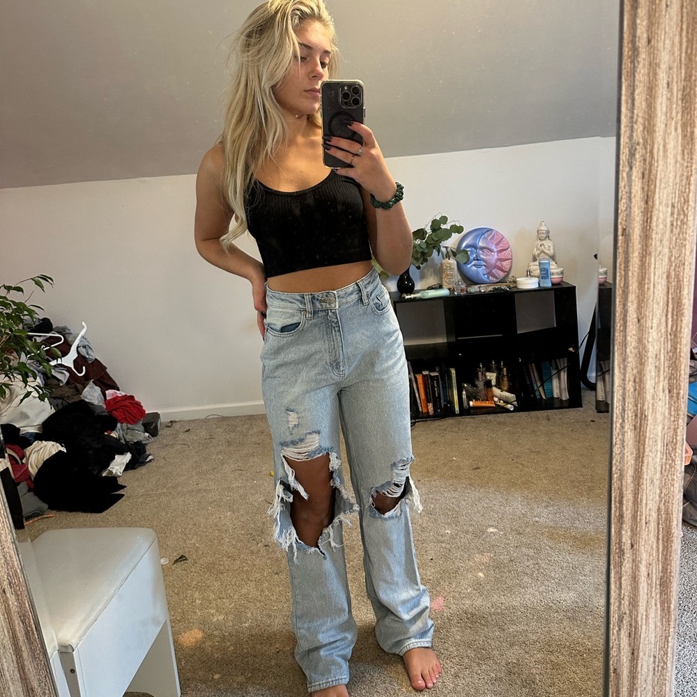 High waisted wide leg jeans size 2